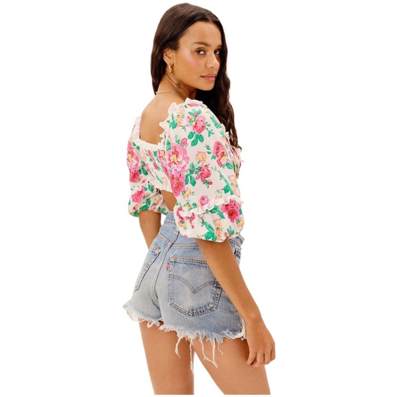 For Love And Lemons Imogen Crop Top in Ivory - NWOT - Picture 2 of 4